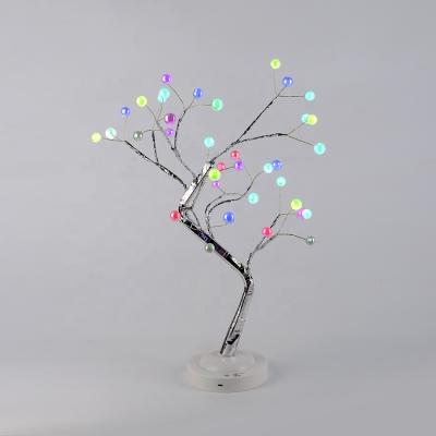 China Christmas Bonsai Tree Desk Light With 36 Remote Control Bead LED 16 Color for sale