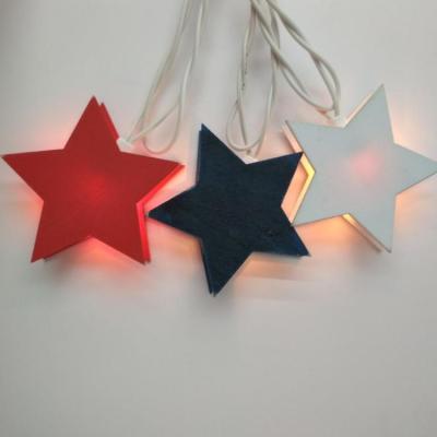 China National Cristmas Decoration Light Wooden Red White Blue Christmas Decoration Light Festival Holiday Lightings for sale