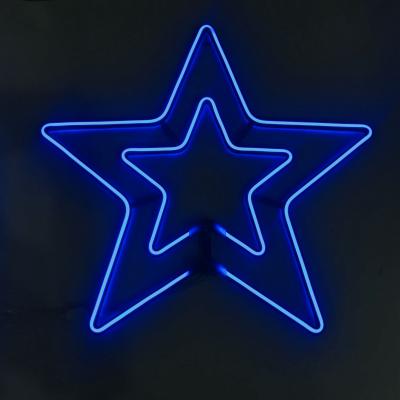 China Custom Christmas LED Christmas Blue Star Daily Neon Decorative USB Wall Lights For Xmas Home Party for sale