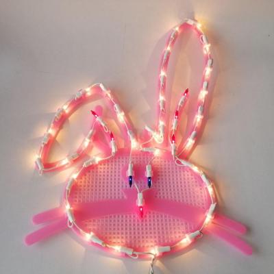 China UL Easter Bunny Festival Light Frame Fairy Lights Night Light Christmas Easter Standard Party Lamp Home Decor for sale