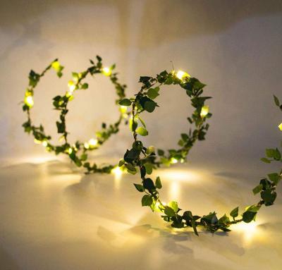 China Daily Leaf Garland Copper Wire Light Electric Tinsel Flower String for sale