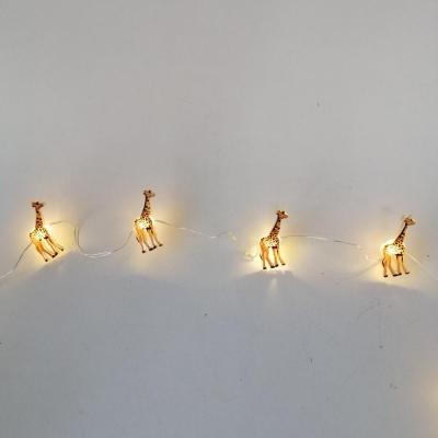 China Christmas House Giraffe Night Microdot Copper Wire Pendant String Light Decorative Lighting Fairy Battery Lit Up Mini Elk for sale