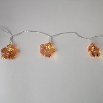 China Daily Flower Shaped String Light Holiday 10L Outdoor Decoration Warm White Fancy Patio Led String Light for sale