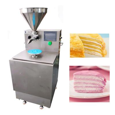 China Quantitative Cakes Mousse Filling Surface Coating Dessert Round Shaped Cakes Pastry Cake Cream Decorating Machinery for sale