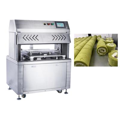 China Automatic Cake Chip Removal And Blowing And Heating Roller Cakes Ultrasonic Round Wire Cake Cutting Machine for sale