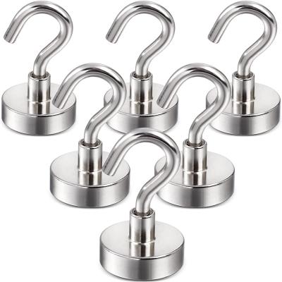 China Industrial Magnet 24Lbs Strong Magnetic Hooks Heavy Duty Magnets Holders for Kitchen, Home, Cruise, Workplace, Office and Garage for sale