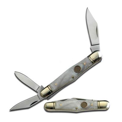 China Camping Knife Pearl Handle with Elks Ridge Medallion Folding Knife for sale