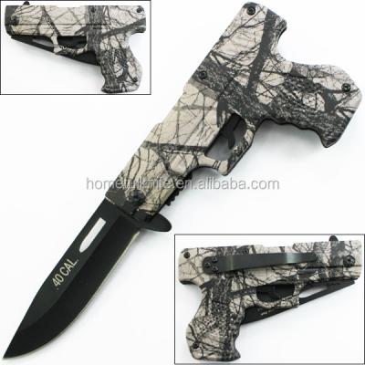 China Camping Knife 8 Inch Outdoor Pocket Height Stainless Steel Quality Gun Quality Folding Opening Knife for sale