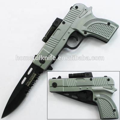 China Camping Knife 8 Inch Stainless Steel Folding Pocket Knife With Survival Gun Knife for sale