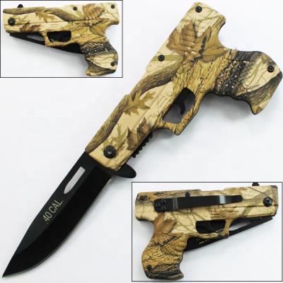 China 8 inch high quality stainless steel firearm camping knife shaped pocket folding camping military knife for sale