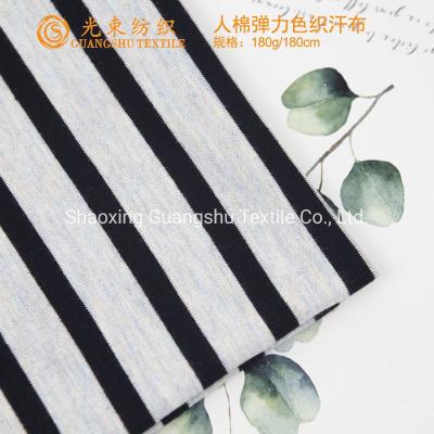 China Rayon Yarn Dyed Spandex Single Jersey Fabric for sale