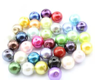 China Cream 8mm Multicolor RTS Crystal Pearl Beads Glass Beads Beads For Jewelry Making for sale