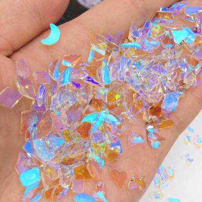 China Trendy RTS Aurora Transparent and Shining Nail Art Crystal Rhinestones 3D Flatback for sale