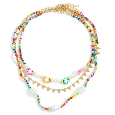 China New BOHEMIA Bohemian Short Necklace Colorful Seed Beads Fashion Design Women Short Necklace for sale