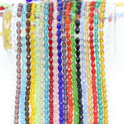 China Wedding& home decoration Pujiang Wholesale High Quality Crystal and rice colored glass beads 4*6mm, 6*8mm glass beads for DIY for sale