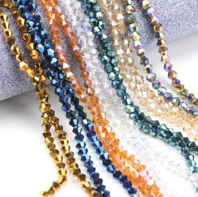 China Wedding& high quality 6mm colorful home decoration 4mm 5mm glass beads bicone beads for jewelry making for sale