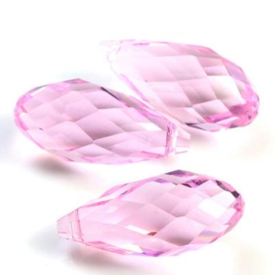 China Drop Crystal Beads , Necklace Rosewater Glass Drop Top Hole Beads for sale