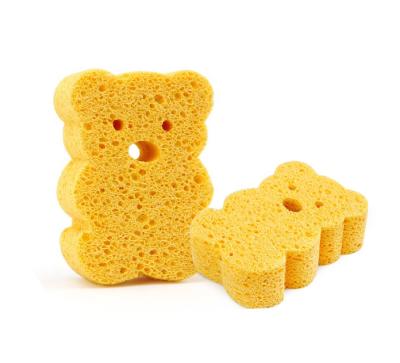 China All Natural 100% Natural Cute Baby Shape Infant Bath Cellulose Sponge Wash For Kids for sale