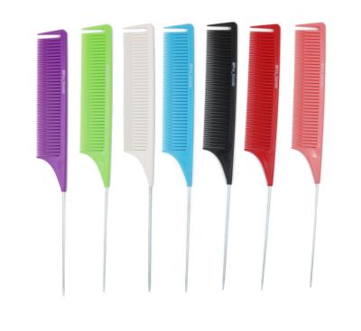 China Salon Plastic Broken Tooth Highlight Dyed Perm Hair Dyed Steel Pinpoint Tail Comb for sale