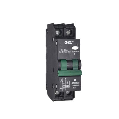 China High Quality AC 230V Residual Current Circuit Breaker RCCB RCBO 3ka 4.5ka 6ka 2P Overload Protection for sale