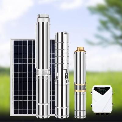 China DC/AC commercial complete solar pump for solar power pump deep well solar submersible pump for sale