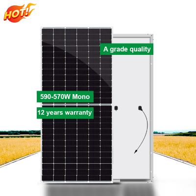 China Cheapest home use solar power panel system suppliers 590 watt Monocry Stalline 570W solar panel cost price for home 182mmx182mm for sale