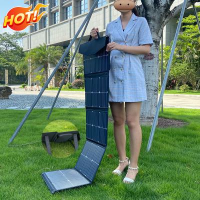 China 120W Outdoor Portable Collapsible Solar Panel Kit Power Bank Charger Solar Panel Foldable Home Use To Increase 415*29*50mm/1630*415*4mm for sale