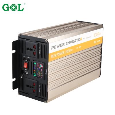 China Low Frequency DC to AC Power Inverter 1000w 12v 220v/110v Solar Pure Sine Wave Inverter and Converters GLD-1000W for sale