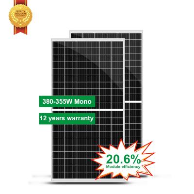 China 380W 375watt 370w 355w solar panel and solar batteries solar power panel for home GL-S120/M6H-2 for sale