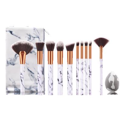 China Angular Blush NEW Factory Professional Design Custom Makeup Set Brush With Bag Marble Makeup Brushes for sale