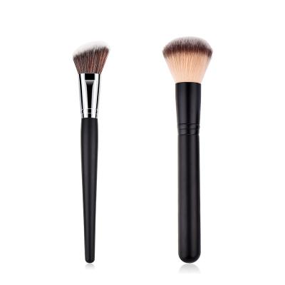 China Angular Blush Simple Makeup Brush Cosmetic Tool Wood Handle Blush Brush Powder Brush for sale