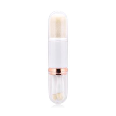 China Angular Blush Foundation Hot Sale Makeup Brush Double Size Quality Makeup Brush White Telescopic Makeup Brush for sale