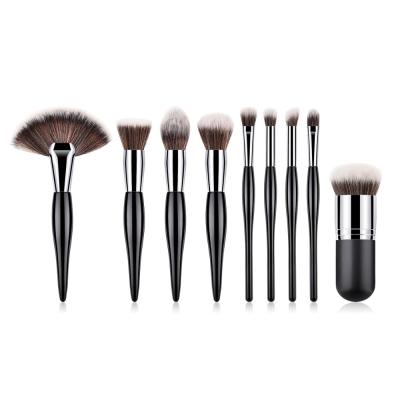 China Angular Blush Hot Selling 9pcs Soft Black Makeup Brush for sale