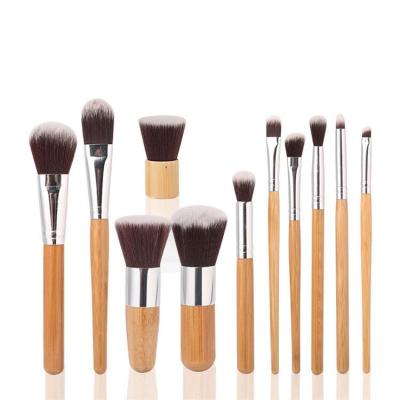 China Angular Soft Blush Wholesale 11 Pcs Bamboo Makeup Brush Set With Best Price for sale