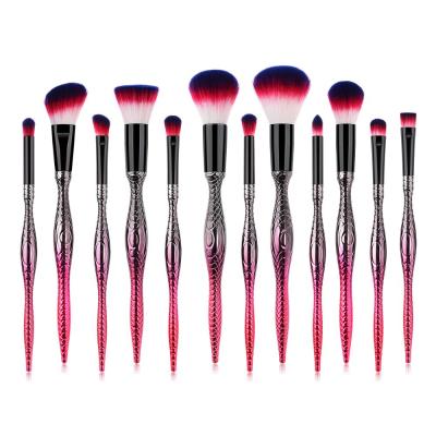 China Angular Blush High Quality Wholesale Nylon Hair 12pcs Makeup Brush for sale