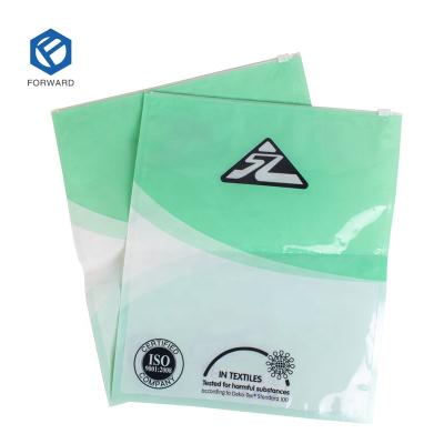 China Transparent Frosted Bag Clothing Recyclable Half Packaging Zip Lock Plastic Pouch Reusable Poly Bag for sale