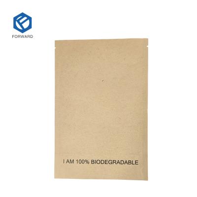 China BIODEGRADABLE 100% Biodegradable PLA Packaging Brown Compostable Paper Bags Kraft Pouch Food Packet Wrapping Paper for sale