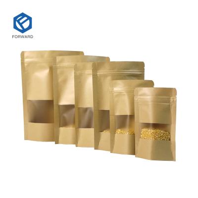 China Recyclable 100g Smell Proof Recycle Stand Up Pouch Type With Zip Lock Kraft Paper Bag For Food Packaging for sale