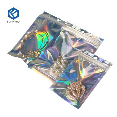 China Custom Cheap Recyclable Cute Holographic Clear Transparent Pouch Girls Purse Girls Mini Laser PVC Wallet Zipper Cosmetic Bag Small Cosmetic Bag for sale