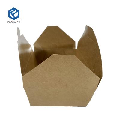 China Recyclable French Fries Box Custom Printed Disposable Eco Brown Kraft Salad Hamburger Food Boxes With Logo for sale