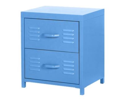 China Knock Down Knock Down Modern Family Colorful Customized Small Steel Storage Cabinet With Two Drawers for sale