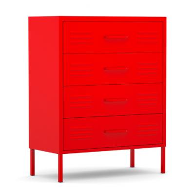 China Knock Down Knock Down Modern Family Colorful Customized Steel Storage Cabinet With 4 Drawers for sale