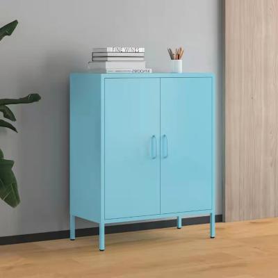 China Knock Down 2 Door Metal Balcony Storage Savings Space Finishing Cabinet For Living Room Steel Storage Cabinet for sale