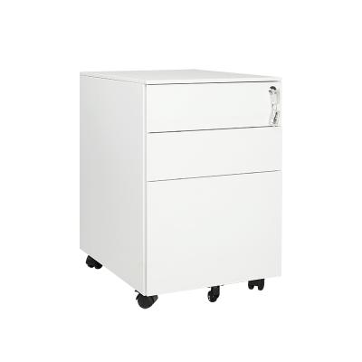 China Modern Professional White Paint 3 Drawer Office Furniture Steel Pedestal Movable Cabinet for sale