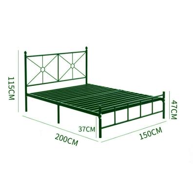 China Steel Construction Iron Bed Modern Design Sturdy Steel Single Large Steel Beds Double For Adults Bedroom Metal Furniture for sale