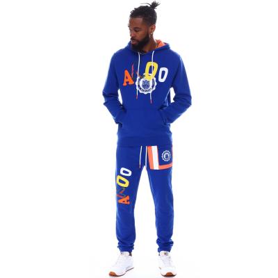 China Custom men's brands loose sweatsuit designer loose sweatsuit set two-piece high quality famous breathable tracksuit with logo for sale