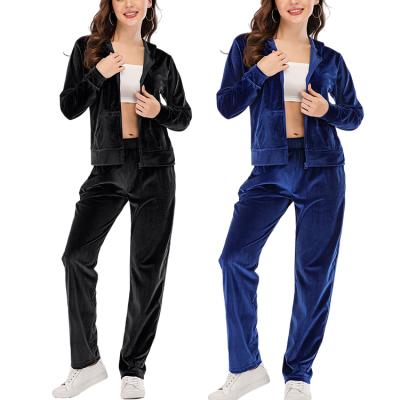 China Anti-pilling Women Clothing Two Piece Velvet Set 2 Piece Velvet Set Velvet Jogger Set Women for sale