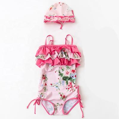 China Removable Padded Cartoon Printed Kids Swimwear Cute Baby Girl's Swimsuits for sale