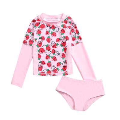 China Wholesale Two Piece Cute Patterns Dismountable Padded Baby Swimwear Girls Infant Padded Infant Kids Kids Swimwear Bikini for sale