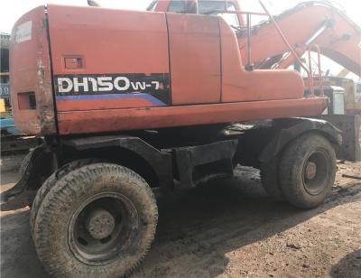 China used wheel excavator  DH150W-7 wheel excavator/secondhand doosan wheel excavator 130-5 tyre excavator for sale